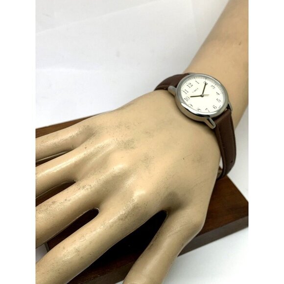 Timex Women's Watch TW2V69000 Quartz Indiglo Cream Dial Brown Leather Ba… - Picture 4 of 14